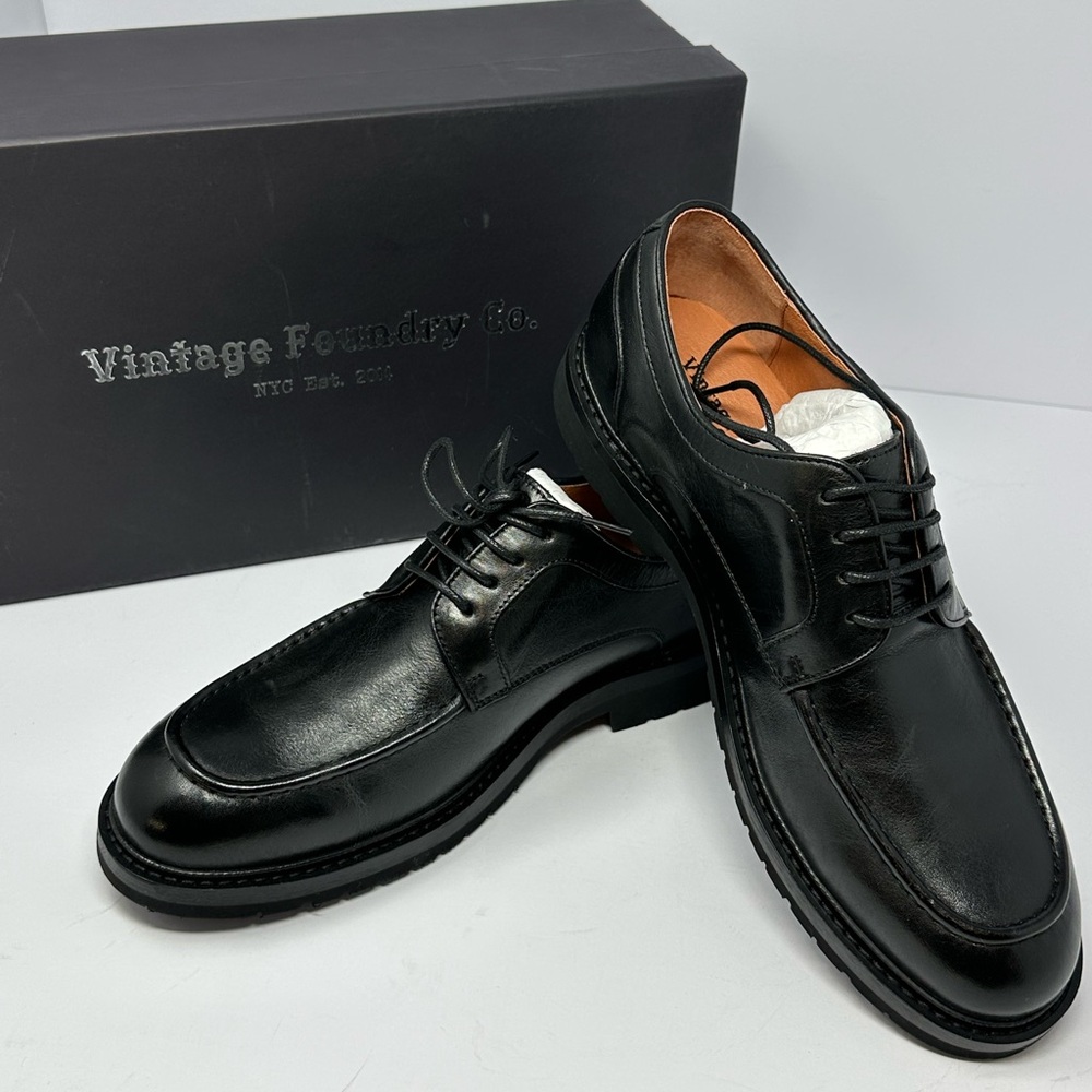 NEW!! Vintage Foundry Co. Mens Sz 8.5 Lior Black Oxford Shoes $129. NEW In Box!!